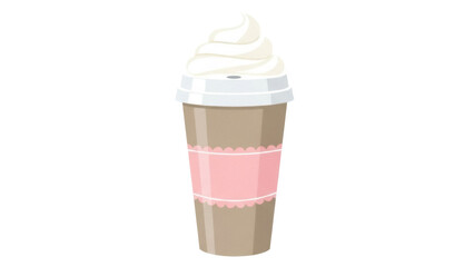 Isolated Coffee beverage with cream on top, modern illustration for cafe menu design