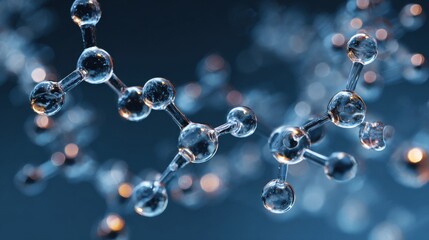 Abstract molecular structure with bokeh lights