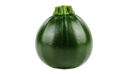 Isolated Round Zucchini on Plain Backdrop, a Vibrant Fresh Vegetable, a Summer Squash