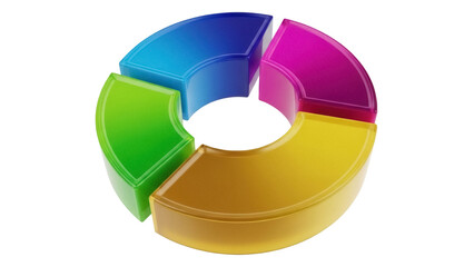 Fototapeta premium Isolated 3D diagram of data, chart element for marketing or financial statistical report