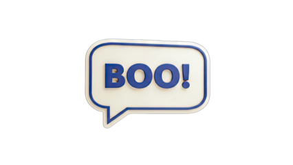 Boo! Speech Bubble on White Background