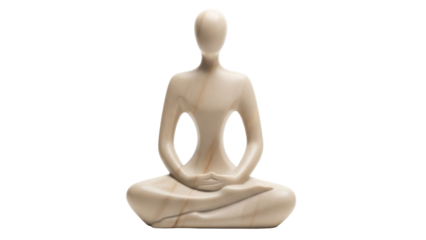 Isolated figure in lotus position meditating, abstract art of peaceful spiritual sculpture