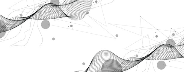 Abstract geometric artwork modern style, Trendy wireframe science or technology art elements background. Cogwheels theme Hand drawn Vector illustration