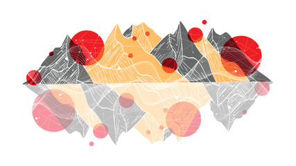 abstract digital art with dynamic curves line. Abstract wireframe background. Modern science art elements. composition with wireframe art elements Vector science elements