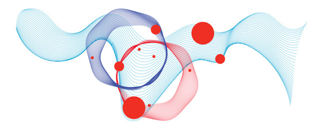 abstract digital art dynamic curves line. Modern science or technology art elements. composition with wireframe art elements Vector design