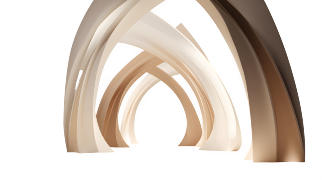 Golden arches abstract 3d rendered, isolated on transparent background - Powered by Adobe