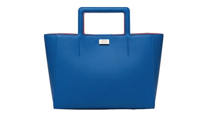 Isolated blue handbag, fashionable tote bag for women, elegant leather accessory, retail shot