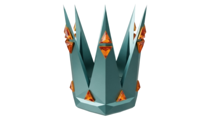Isolated crown with triangle jewels, concept of royalty, beauty, and ceremonial headwear