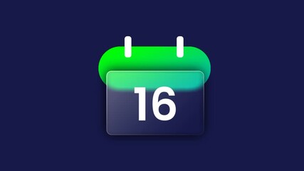 A dark calendar icon with the number thirty one and a green highlight sits on a dark background representing schedule management and event planning