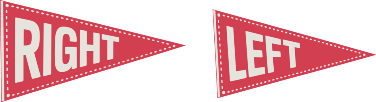 right and left navigation Retro directional pennant signs vector
