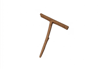 Wooden t-handle agricultural primitive rustic hand tool