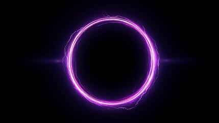 Ring of violet light with faint bolts on dark background