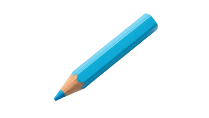 Isolated aqua blue colored pencil for drawing, sketching and shading in art and design