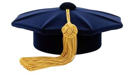 Isolated graduation cap academic celebration, ceremony and education achievement, bachelor degree