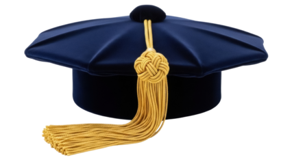 Isolated graduation cap academic celebration, ceremony and education achievement, bachelor degree