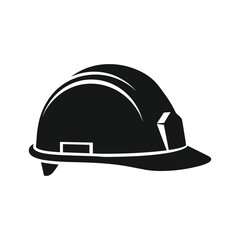 Black hard hat icon on white background