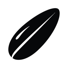 Black coffee bean icon on white background