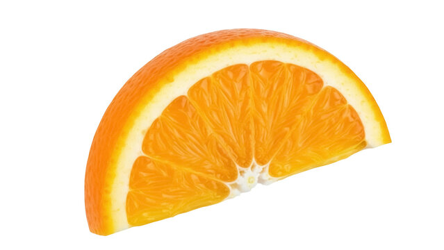 Isolated orange slice, healthy citrus fruit, vitamins, juice, fresh snack, bright color