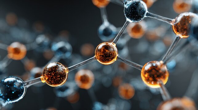 Abstract molecular structure glowing scientific concept - Powered by Adobe
