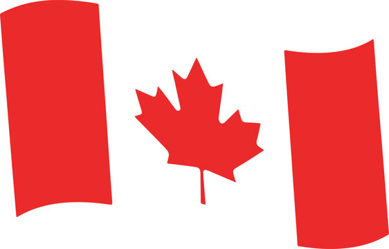 Abstract waving canada flag silhouette in flat vector style