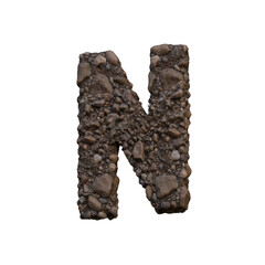 Earth & Rocks 3D Alphabet or PNG Letters