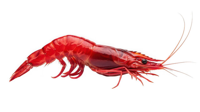 Red shrimp isolated on transparent background