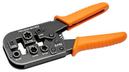 Obraz premium Professional modular plug crimping tool for rj45, rj11, rj12 connectors isolated on transparent background
