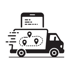 Fototapeta premium Parcel delivery tracking icon vector illustration minimal clean artwork