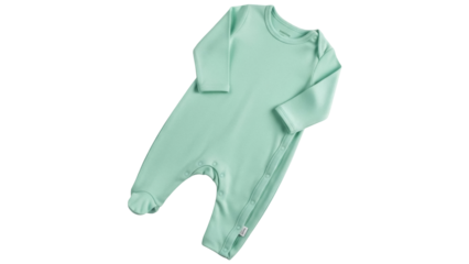 Isolated pastel green baby onesie for infants, toddlers, children, and newborn apparel clothing