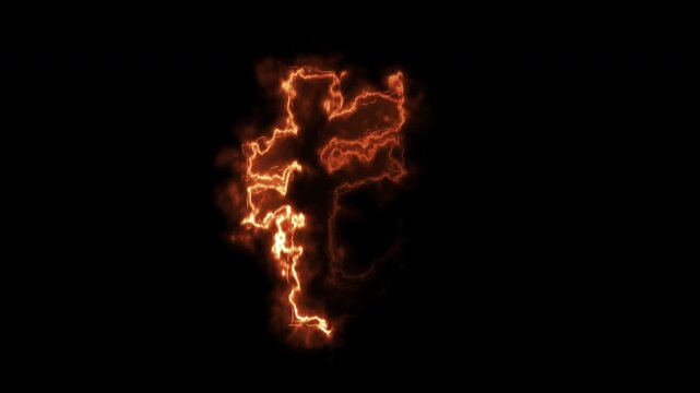 Turkish Lira Currency Sign On Fire