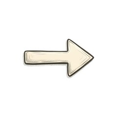 Right pointing arrow graphic with sketch style on white background.