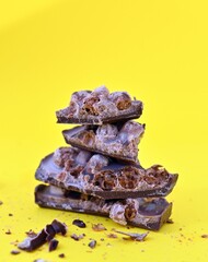 Aero Bubbly Milk Chocolate on yellow background
