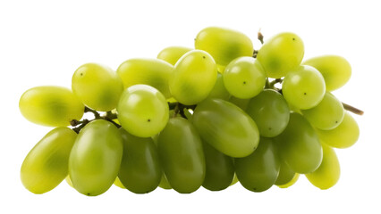 Isolated cluster of fresh seedless green grapes ready to eat a healthy diet snack concept