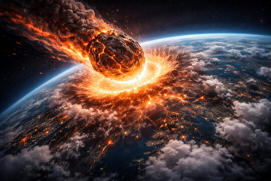 Asteroid Impact on Earth, Catastrophic Collision in Space, Planet Explosion