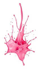 Vibrant Pink Paint Splash Abstract Artwork.