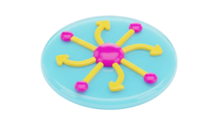 Isolated network connection with arrows showing internet communication, connection