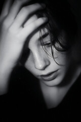 Depressed Teenage Girl Facing School Pressure and Fear of Failure