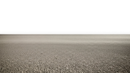 Abstract textured ground surface extending to the horizon against a pure transparent background
