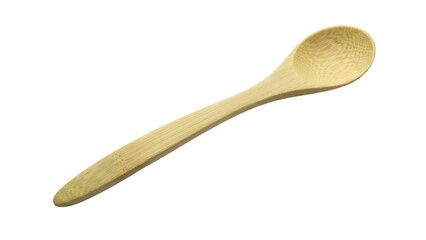 Isolated, smooth bamboo spoon on a clean background, organic, eco-friendly, kitchen item