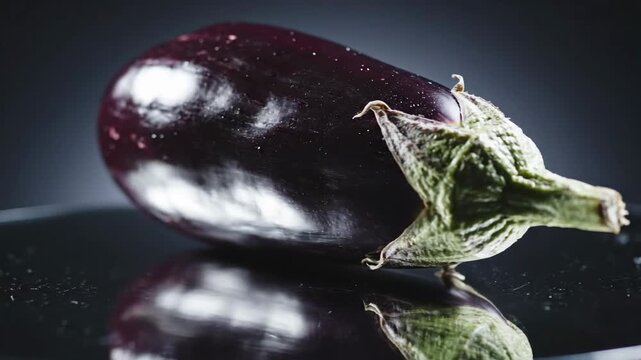 A Whole Deep Purple Eggplant Gleaming