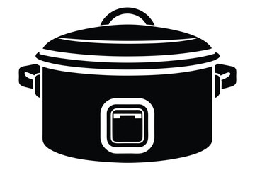 rice cooker silhouette line art vector illustration