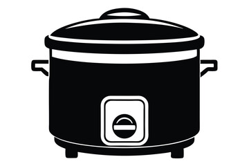rice cooker silhouette line art vector illustration