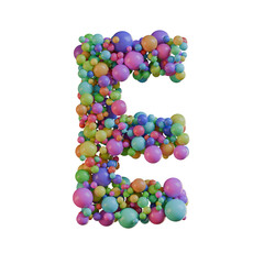 Fototapeta premium Colorful Balls 3D Alphabet or PNG Letters