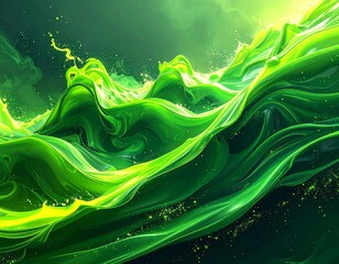 abstract green wave