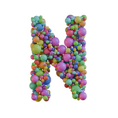 Colorful Balls 3D Alphabet or PNG Letters