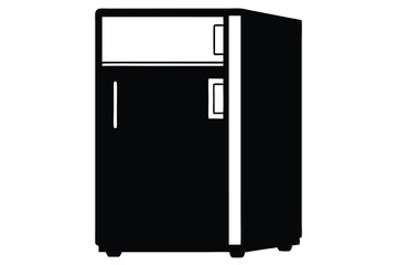 refrigerator silhouette line art vector illustration