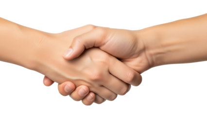 Isolated handshake between two business people sealing a deal, partnership, or agreement made