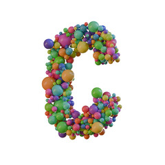 Colorful Balls 3D Alphabet or PNG Letters