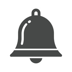 Simple gray bell icon on white background
