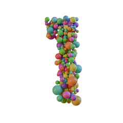 Colorful Balls 3D Alphabet or PNG Letters